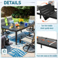 Sophia & William 9 Piece Outdoor Patio Dining Set Textilene Chairs and Expandable Table Furniture Set, Blue