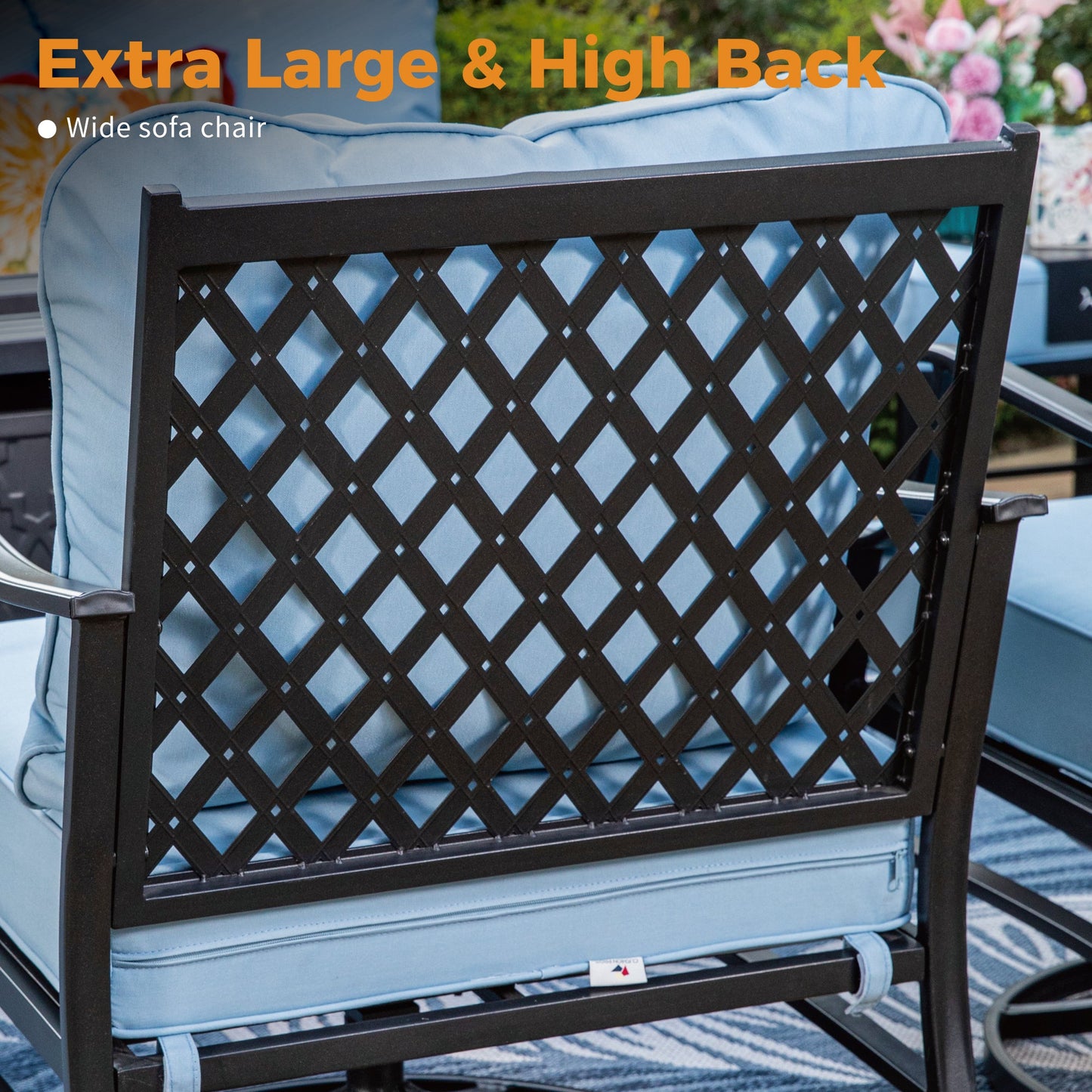 Sophia&William 7 Seat Patio Conversation Set Outdoor Sofa Furniture Set with Ottomans, Blue