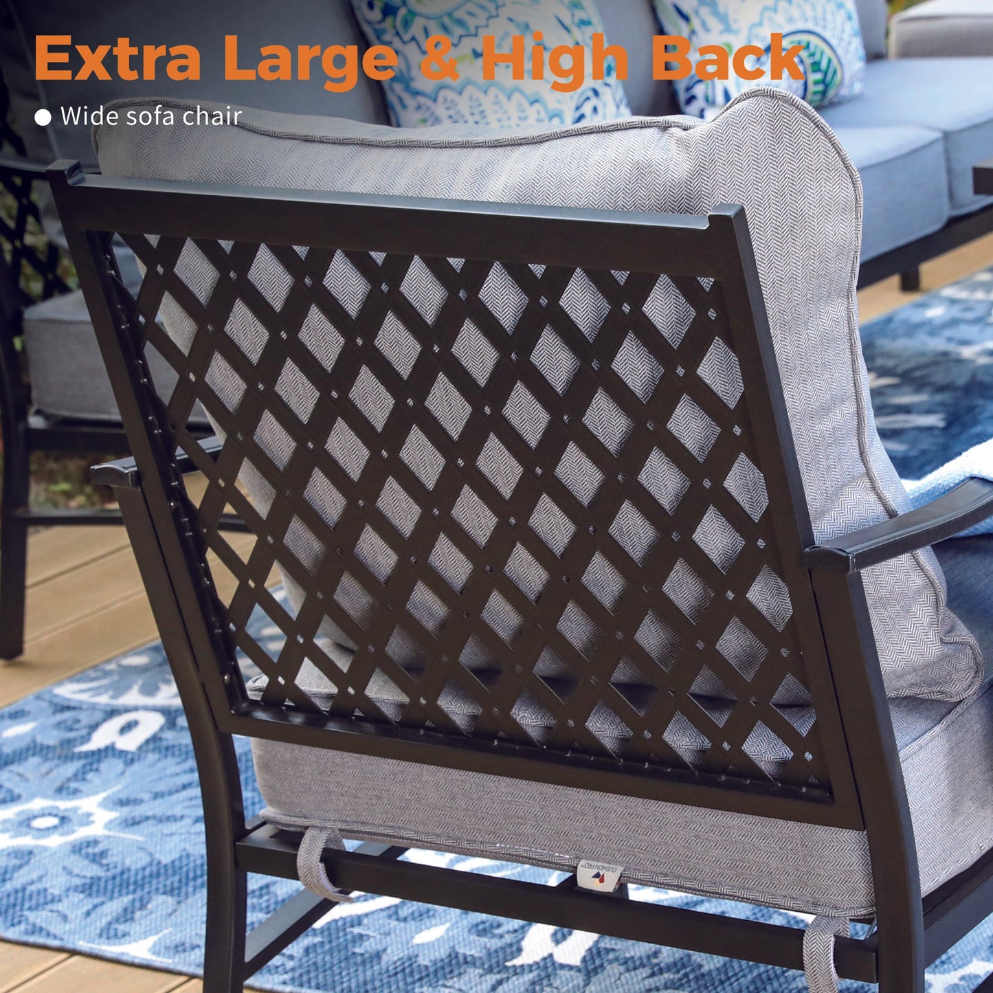 Sophia&William 9 Seat Patio Conversation Set Outdoor Sofa Furniture Set with Ottomans, Gray