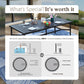 Sophia & William 9-Piece Outdoor Patio Dining Set Metal Table and Aluminum Alloy Textilene Chairs Set for 8, Black & Blue