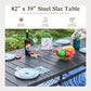 Sophia & William 9 Pieces Outdoor Metal Patio Dining Set Swivel Textilene Chairs and 82.7inch Table Set for 8