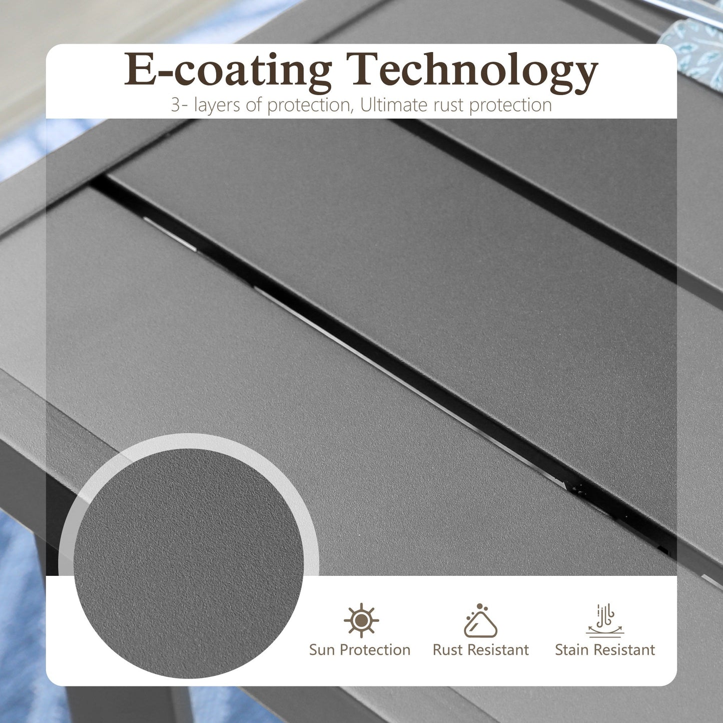 Sophia & William 9-Piece Outdoor Patio Dining Set with 1Pc Rectangular Metal Table and 8Pcs Rattan Chairs, Black & Navy Blue