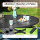 Sophia & William 7 Pieces Outdoor Patio Dining Set Swivel Textilene Chairs & 54inch Round Metal Table Set for 6