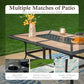 Sophia & William Outdoor Metal Rectangular Dining Table for 6 Chairs
