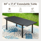 Alpha Joy Outdoor Patio Dining Set with 84 Expandable Table & Textilene Chairs for 8, Blue