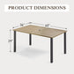 Sophia & William 7Pcs Outdoor Patio Dining Set Metal Cushioned Chairs and Wood-grain Table Furniture Set for 6,Beige