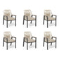Sophia & William 6Pcs Outdoor Patio Rattan Dining Chairs with Metal Frame, Beige Cushion