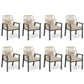 Sophia & William 8Pcs Outdoor Patio Rattan Dining Chairs with Metal Frame, Beige Cushion