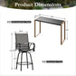 Sophia & William 3PCS Patio Outdoor Bar Set Txtilene Bar Height Swivel Stools & Table Furniture Bistro Set, Gray