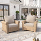 Sophia & William 2 Pieces Wicker Patio Furniture Set 2-Seat Outdoor Conversation Set with Cushions, Yellow & Beige