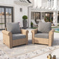 Sophia & William 2 Pieces Wicker Patio Furniture Set Outdoor Conversation Set with Cushions, Gray