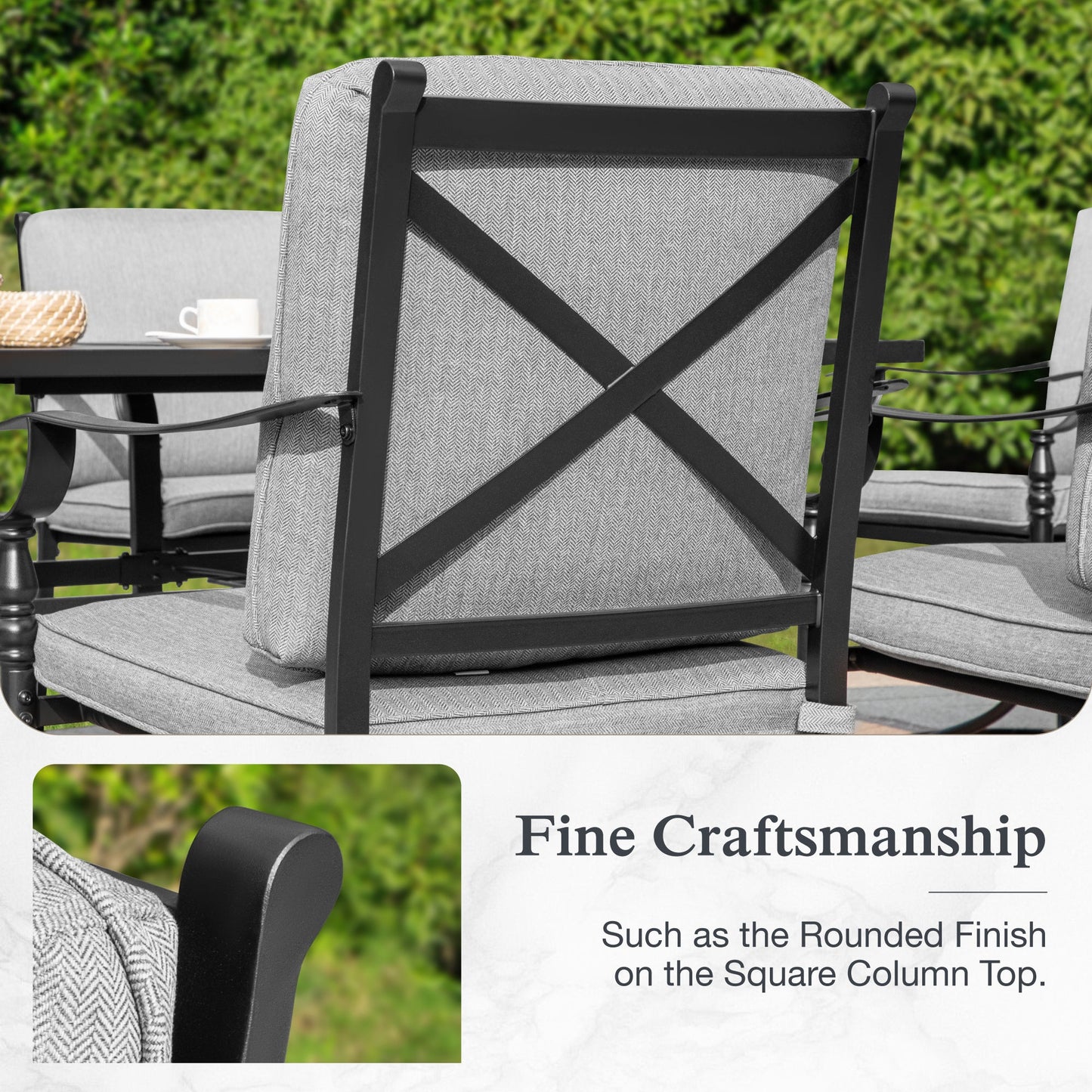 Sophia & William Set of 2 Outdoor Patio Dining Chairs Metal Chairs with Cushion