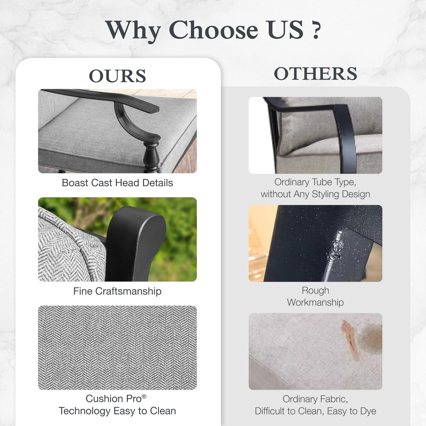 Sophia & William Set of 2 Outdoor Patio Dining Chairs Metal Chairs with Cushion