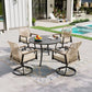 Sophia & William 5-Piece Outdoor Patio Dining Set Swivel Metal Wicker Chairs and Steel Round Table
