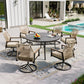 Sophia & William 7-Piece Outdoor Patio Dining Set Swivel Metal Wicker Chairs and Steel Round Table