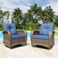 Sophia & William 2 Pieces Wicker Outdoor Patio Furniture Set with Swivel Glider, Navy