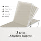 Sophia & William Patio Adjustable Lounge Chair 27.2" Wider Metal Recliner Outdoor Chaise Lounge with Sotrage, Light Gray