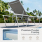 Sophia & William Patio Adjustable Lounge Chair 27.2" Wider Metal Recliner Outdoor Chaise Lounge with Sotrage, Light Gray