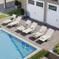 Sophia & William Patio Adjustable Lounge Chair 27.2" Wider Metal Recliner Outdoor Chaise Lounge with Sotrage, Light Gray