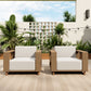 Sophia & William 2 Pieces Wicker Patio Furniture Set with Armrests, Beige & Yellow-Brown