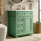 Sophia & William 30inch Bathroom Vanity with 5inch Deep Sink Freestanding Wood Bathroom Cabinet Vanity with 1 Door & 2 Drawers, Sage Green