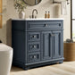 Sophia & William 36inch Bathroom Vanity with 5inch Deep Sink Freestanding Wood Bathroom Cabinet Vanity with 2 Doors with Shelf & 2 Drawers, Charcoal Blue