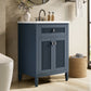 Sophia & William 24inch Bathroom Vanity with 5inch Deep Sink Freestanding Wood Bathroom Cabinet Vanity with 2 Doors & 3-Level Adjustable Shelf, Charcoal Blue