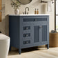Sophia & William 36inch Bathroom Vanity with 5inch Deep Sink Freestanding Wood Bathroom Cabinet Vanity with 2 Doors & 2 Drawers & Adjustable Shelf, Charcoal Blue