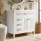 Sophia & William 36inch Bathroom Vanity with 5inch Deep Sink Freestanding Wood Bathroom Cabinet Vanity with 2 Doors & 2 Drawers & Adjustable Shelf, White