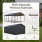 Alpha Joy 12' x 20' Heavy Duty Galvanized Steel Carport with Side Walls Multi-Purpose Shelter