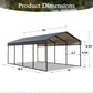Alpha Joy 12' x 20' Heavy Duty Metal Carport with Galvanized Steel Roof Multi-Purpose Hardtop Storage Shelter
