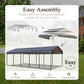 Alpha Joy 12' x 25' Heavy Duty Metal Carport with Galvanized Steel Roof Multi-Purpose Shelter