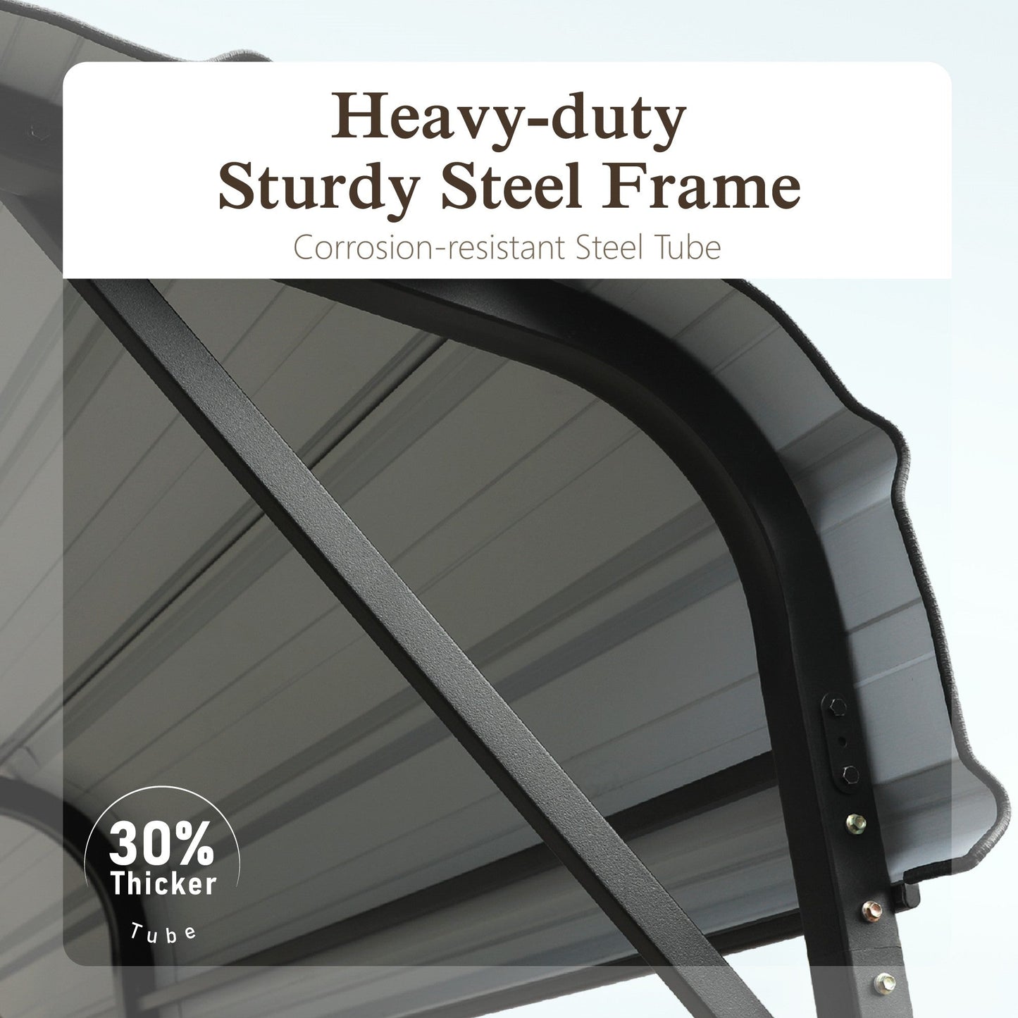 Alpha Joy 20' x 20' Heavy Duty Carport with Galvanized Steel Roof Cars Garage Shelter