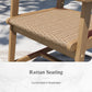 Sophia & William 9 Pieces Acacia Wood Outdoor Patio Dining Set Wicker Rattan Chairs and Rectangle Table Furniture Set for Lawn, Garden, Backyard, Light Brown