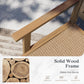 Sophia & William 9 Pieces Acacia Wood Outdoor Patio Dining Set Wicker Rattan Chairs and Rectangle Table Furniture Set for Lawn, Garden, Backyard, Light Brown