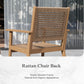 Sophia & William 9 Pieces Acacia Wood Outdoor Patio Dining Set Wicker Rattan Chairs and Rectangle Table Furniture Set for Lawn, Garden, Backyard, Light Brown