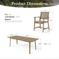 Sophia & William 9 Pieces Acacia Wood Outdoor Patio Dining Set Wicker Rattan Chairs and Rectangle Table Furniture Set for Lawn, Garden, Backyard, Light Brown