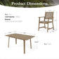 Sophia & William 7 Pieces Acacia Wood Outdoor Patio Dining Set Wicker Rattan Chairs and Rectangle Table Furniture Set for Lawn, Garden, Backyard, Light Brown