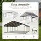 Alpha Joy 20' x 30' Heavy Duty Galvanized Steel Carport with Side Walls Multi-Purpose Shelter
