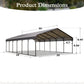 Alpha Joy 20' x 30' Heavy Duty Carport with Galvanized Steel Roof Cars Garage Shelter