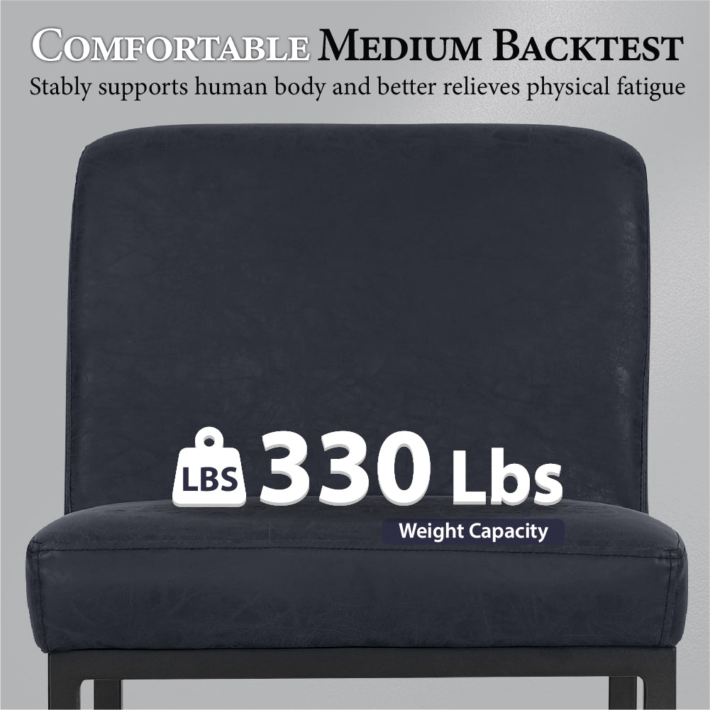 Sophia & William Counter Height Bar Stools with High Backrest Comfortable Modern Counter Stools for Kitchen & Home, Black