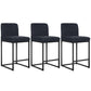 Sophia & William Counter Height Bar Stools with High Backrest Set of 3 Comfortable Modern Counter Stools for Kitchen & Home, Black