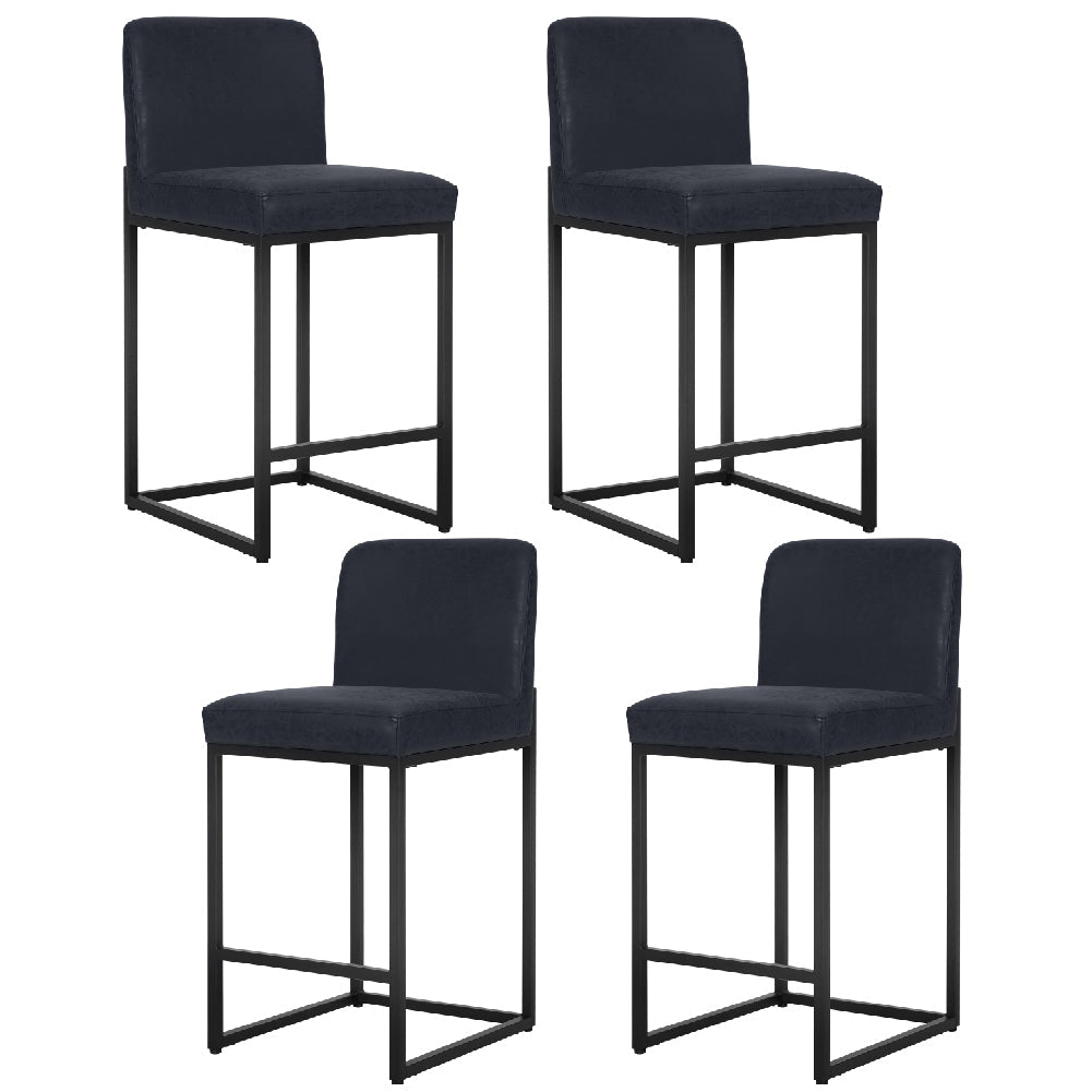 Sophia & William Counter Height Bar Stools with High Backrest Set of 4 Comfortable Modern Counter Stools for Kitchen & Home, Black