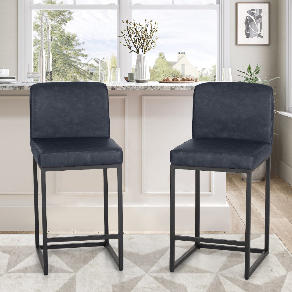 Sophia & William Counter Height Bar Stools with High Backrest Set of 3 Comfortable Modern Counter Stools for Kitchen & Home, Black