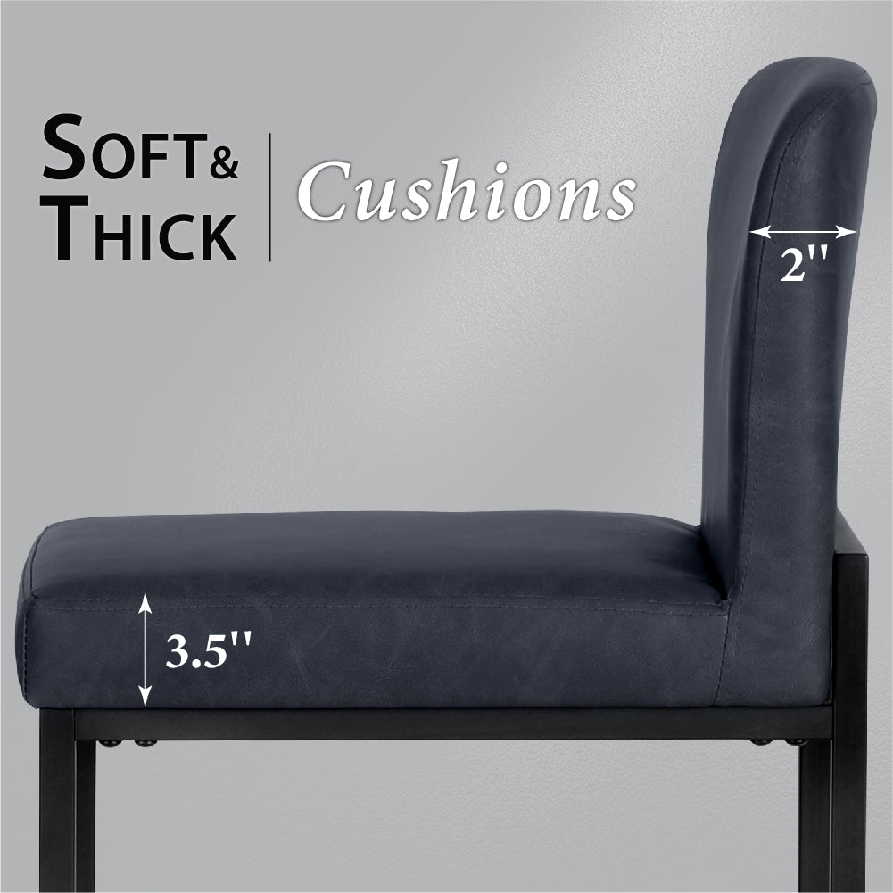 Sophia & William Counter Height Bar Stools with High Backrest Comfortable Modern Counter Stools for Kitchen & Home, Black