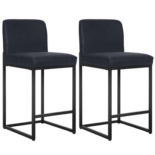 Sophia & William Counter Height Bar Stools with High Backrest Set of 2 Comfortable Modern Counter Stools for Kitchen & Home, Black