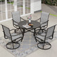 Sophia & William 5 Piece Outdoor Patio Dining Set Textilene Chairs and 42" Round Table Furniture Set, Gray