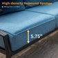 Sophia&William 9 Seat Patio Outdoor Furniture Set Metal Conversation Set with Ottomans & Rocker Chair, Navy Blue