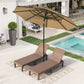 Alpha Joy  10ft 3 Tier Auto-Tilt Outdoor Patio Umbrella Beach Garden Double Vented Table Umbrella with Push Button and Crank,Beige