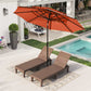 Alpha Joy  10ft 3 Tier Auto-tilt Outdoor Patio Umbrella Beach Garden Double Vented Table Umbrella with Push Button Tilt and Crank,Red